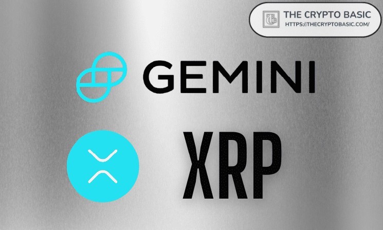 Gemini confirms adding XRP to the free trading algorithm to generate passive return