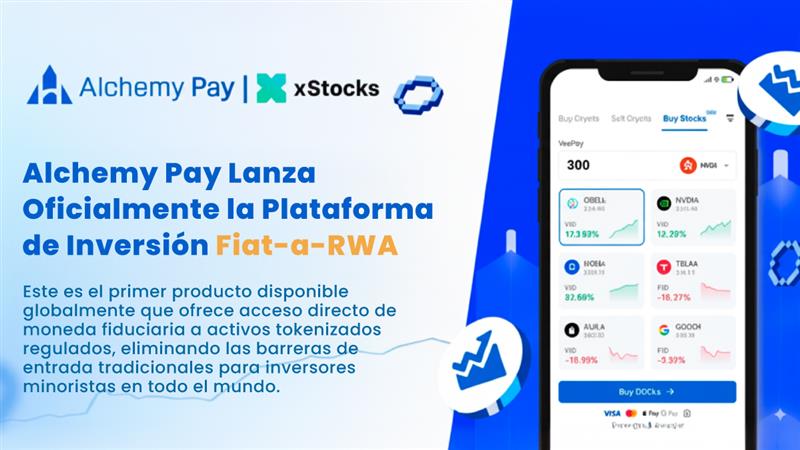 Launch of fiat-to-RWA platform supporting Alchemy Pay, Visa, Mastercard, and xStocks